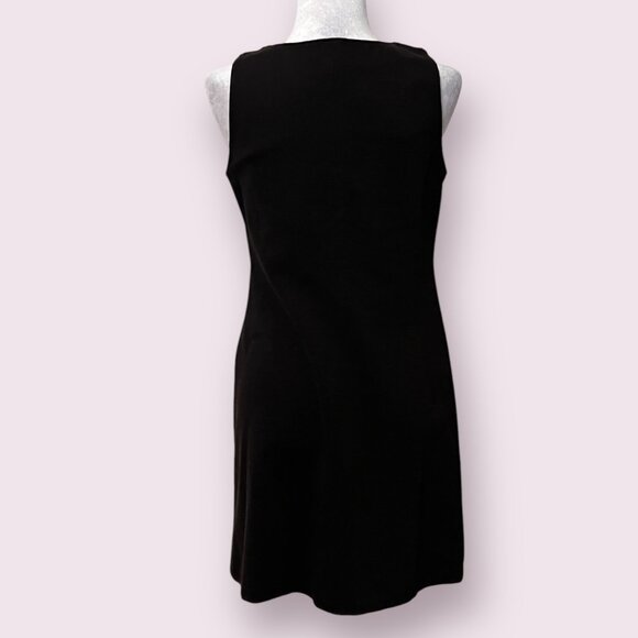 J. Crew Women's Pencil Dress Black Sleeveless Size 8P Rayon Blend V-Neck - Picture 3 of 8